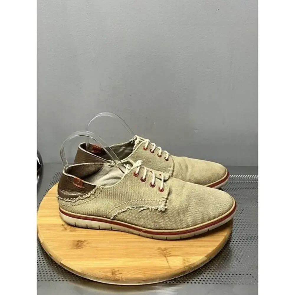 7 For All Mankind Men's size 9 Lace-Up Leather Casual‎ shoe tan leather accents